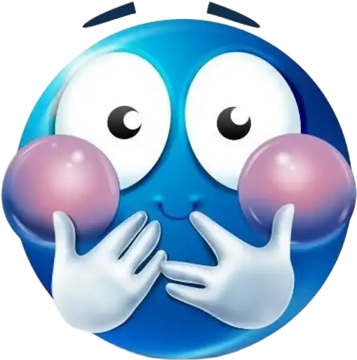 Blue face emoji preview